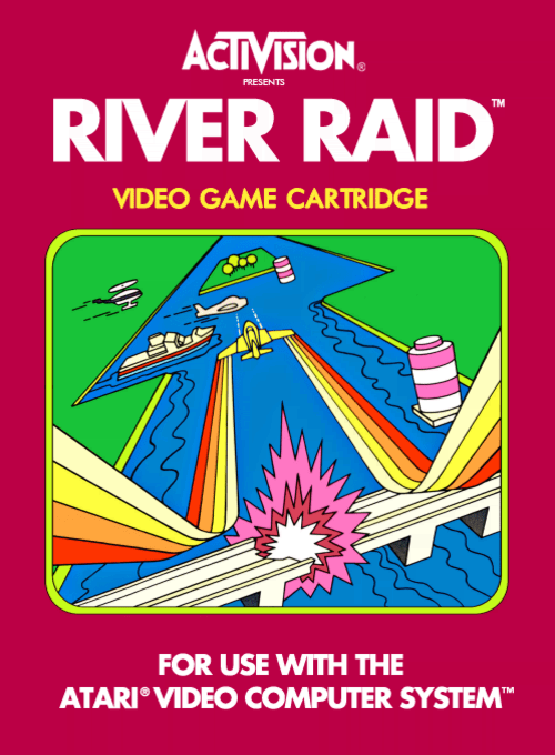 River Raid box art for Atari 2600